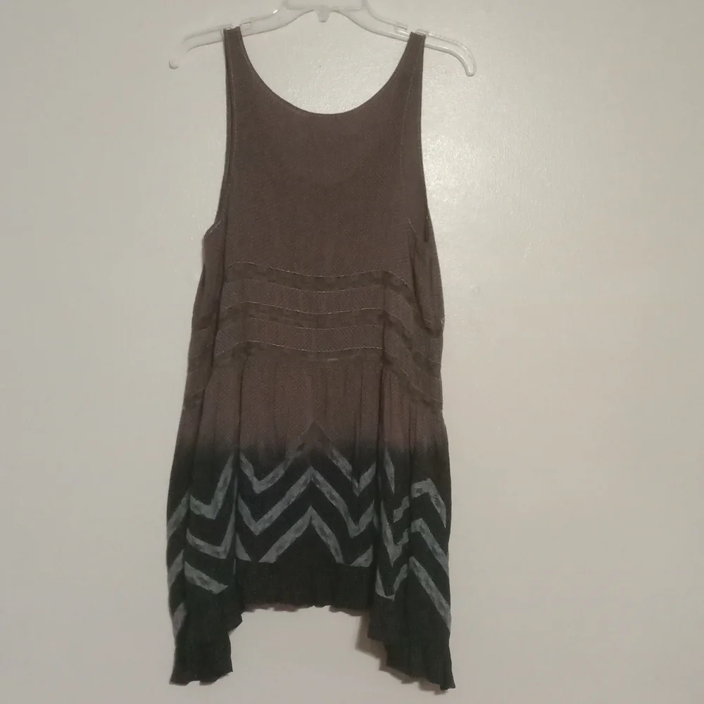 Intimately Free People mini dress Brown/Black Slip Dress - Voile Trapeze - Picture 4 of 16